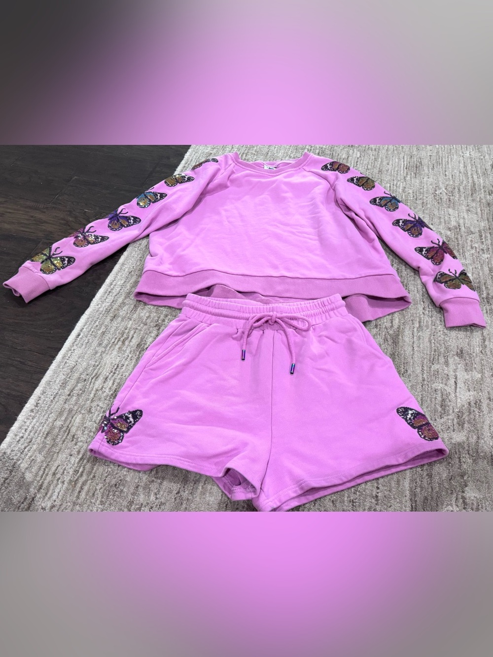 QUEEN OF SPARKLES Butterfly Lounge Set sz Medium